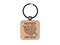 Crochet Hooked on You Heart Yarn Love Valentine's Day Engraved Wood Square Keychain Tag Charm
